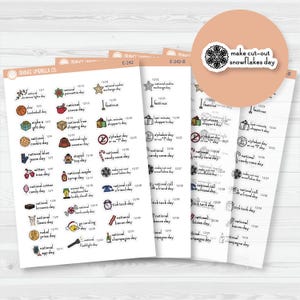 Autocollants pour agenda Mini-Script, Fêtes farfelues de décembre | F16 | E-242