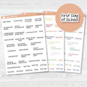 School Related Holiday Jen Plans Script Planner Stickers | FJP | S-001