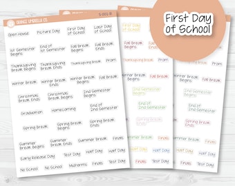 School Related Holiday Jen Plans Script Planner Stickers | FJP | S-001