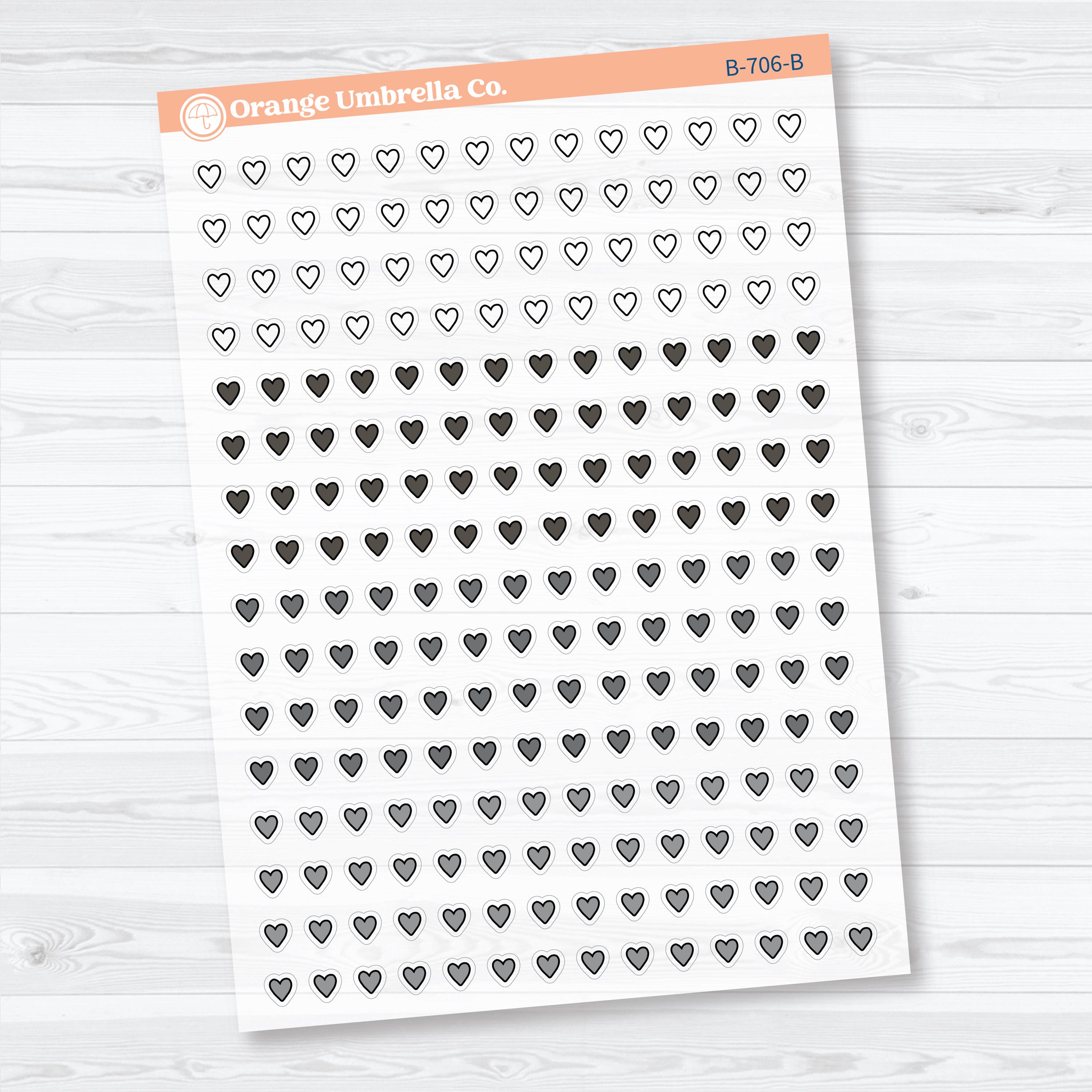Tiny Micro Heart Clear Matte Planner Stickers | Functional & Decorative ...