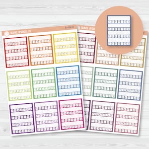Side Bar Week Habit Tracker Planner Stickers, Blank Labels for Tracking, Color Print Planning Stickers (B-434)