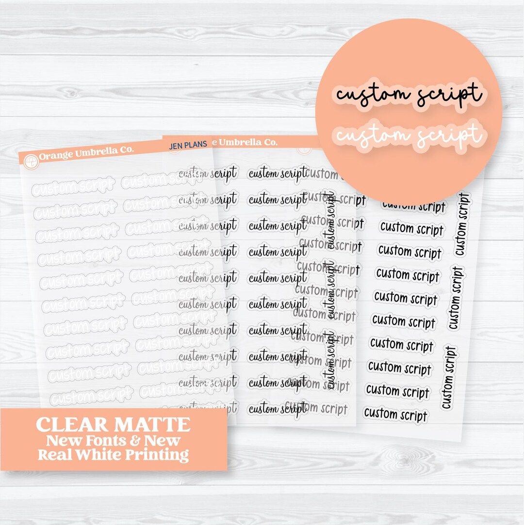 Mini Sheet Custom Scripts | 1 Word/phrase per Sheet | Custommini-cm - Etsy