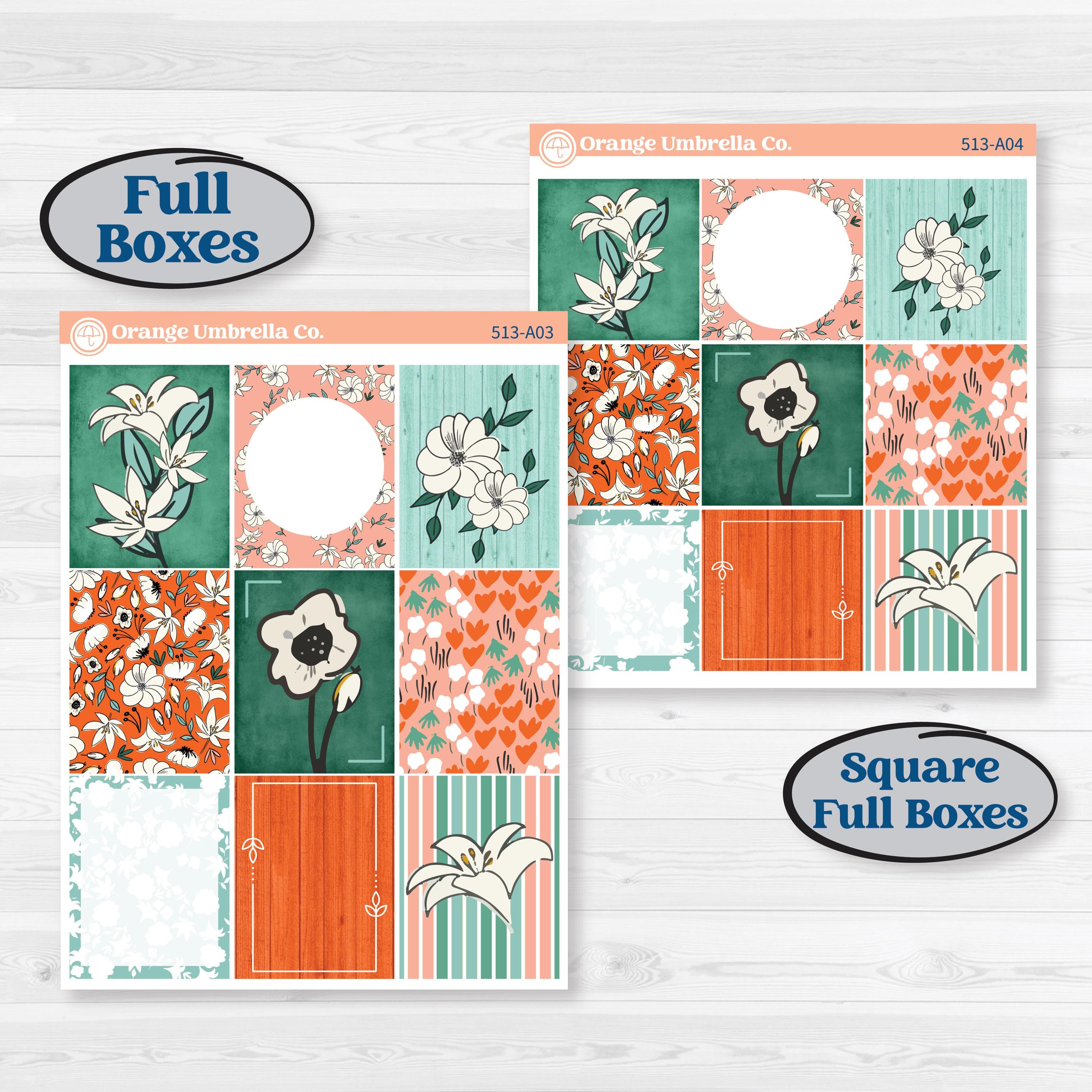 Playful March Florals | Weekly Sticker Kit for Vertical Planners Like ...