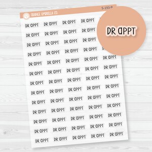 Dr Appt Script Planner Stickers and Labels | F3 Clear Matte | S-193-BCM