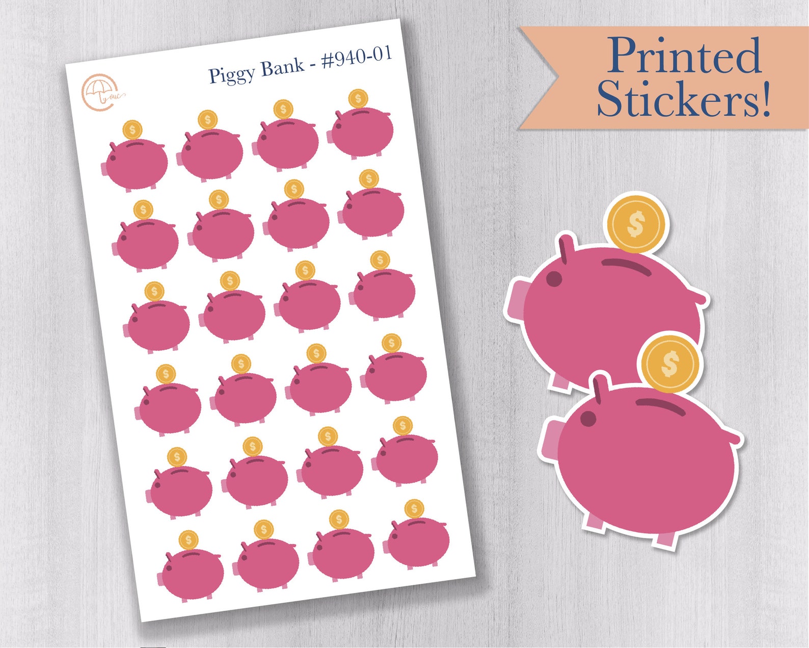 Piggy Bank Planner Stickers Stickers for Tracking Money Etsy