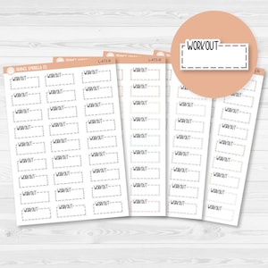 Workout Hobonichi Cousin Stitched Quarter Box Planner Stickers | L-473