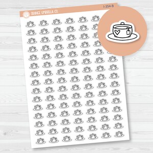 Tea Cup/Coffee Doodle Icon Planner Stickers | I-354-B