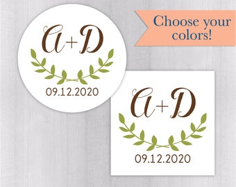 Rustic Wedding Sticker, Personalized Wedding Invitation Sticker, Wedding Stickers (#105-2-WH)