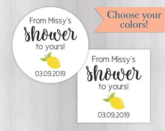 From my Shower To Yours Lemon Shower Stickers, Lemon Bridal Shower Stickers (#243-3-WH)