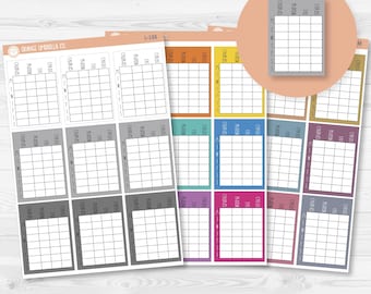 Macro/Calories Intake Tracker - Full Box/Full Week Script Planner Stickers | FC12 | L-188