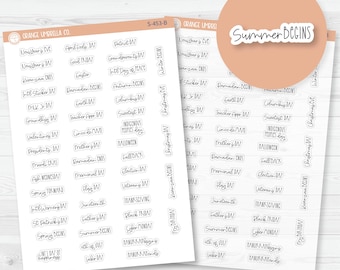 Pegatinas para agenda navideñas en EE. UU. - Mini Script / FC12 / S-453