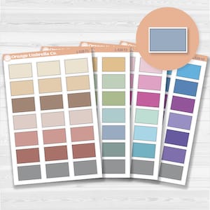 Solid Half Box Labels Planner Stickers | Half Box Appointment Stickers | L-528