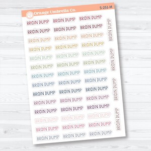Brain Dump Planner Script Stickers | Planner Script Stickers | S-251 Muted Rainbow