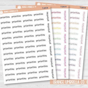 Priorities Julie's Plans Script Planner Stickers | JF | T-286