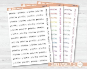 Priorities Julie's Plans Script Planner Stickers | JF | T-286