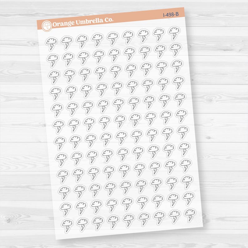 Hand Doodled Weather Icons Planner Stickers | Clear Matte | I-495-504 ...