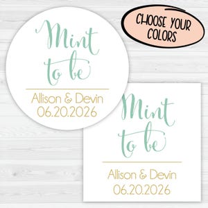 Mint To Be Wedding Favor Labels | Wedding Favor Sticker | Mint Wedding Favors | 167-WH