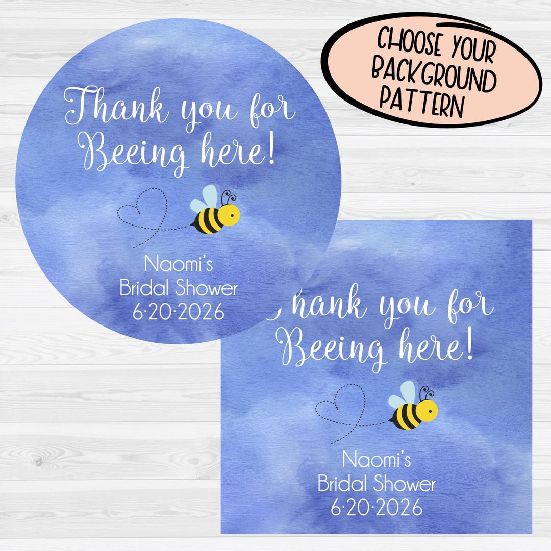 Thank You for Bee-ing Here! Bridal Shower Thank You Stickers, Honey ...