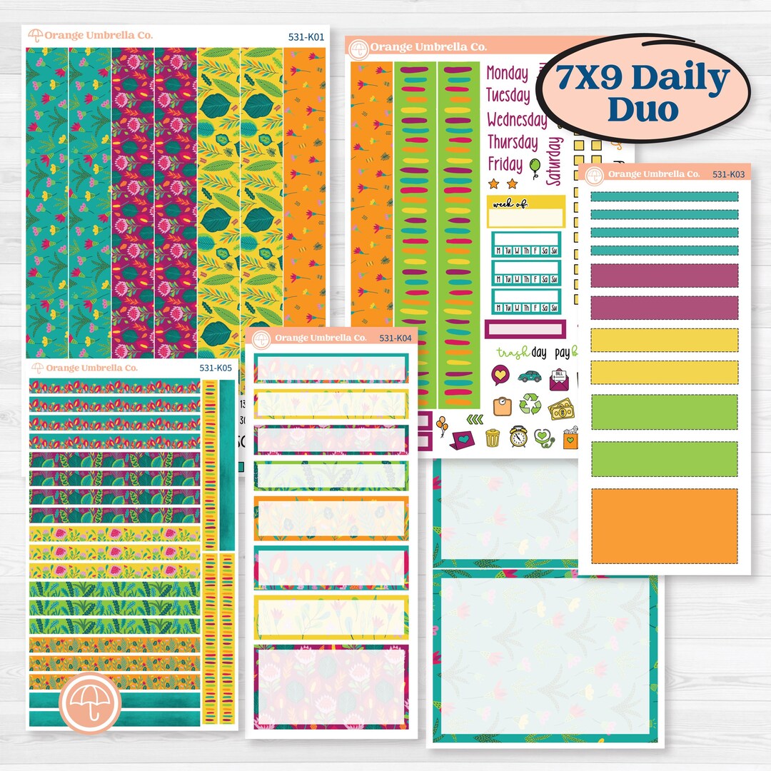 Tropical Island Jungle | 7x9 Erin Condren Daily Duo Planner Kit ...