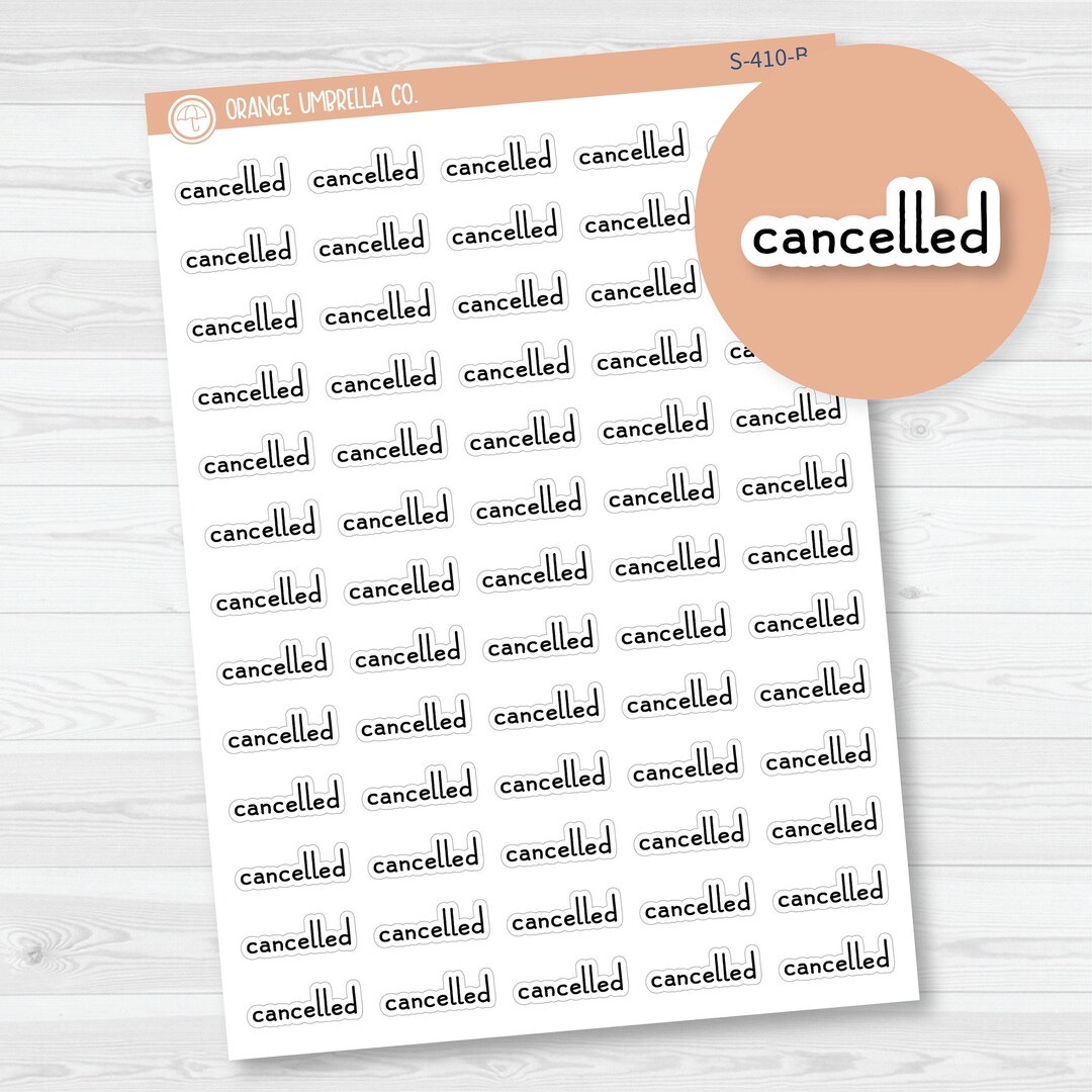 Canceled Script Cancelled Script Planner Stickers | F16 | S-410-B - Etsy