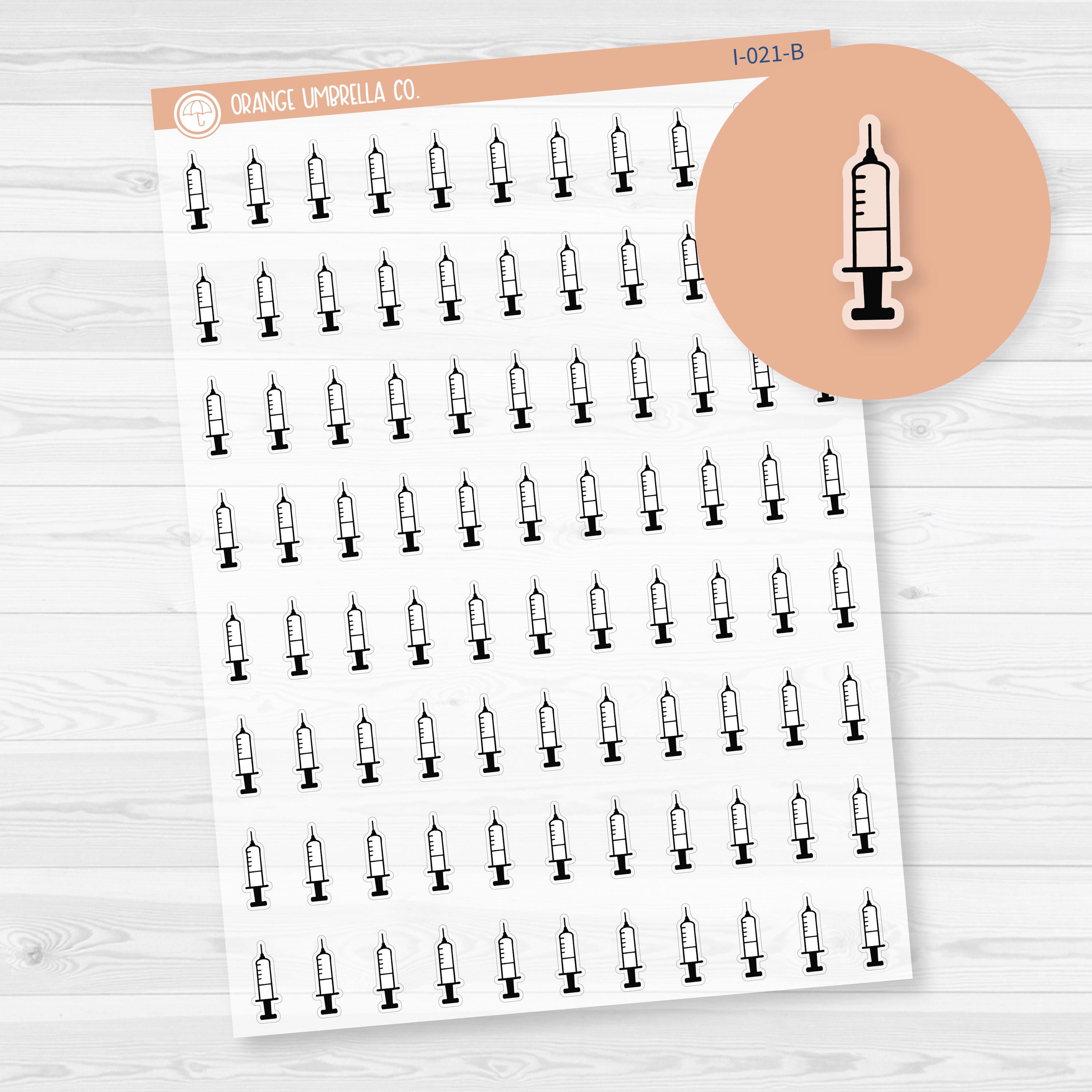 Syringe Labelling Sticker Syringe Icon Planner Stickers | Clear Matte Weight Loss Shot Labels | I ...