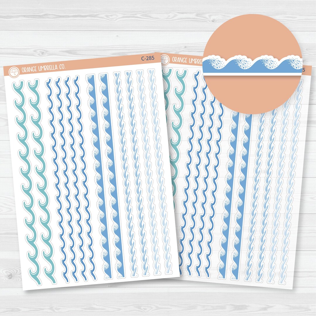 Waves Washi Strips Planner Stickers | C-285 - Etsy
