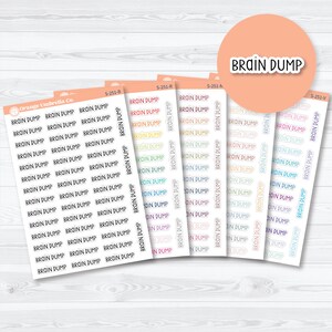 Brain Dump Planner Script Stickers | Planner Script Stickers | S-251 imagem 1