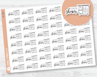 Clean The Shower Icon Script Planner Stickers | F2 |  E-135