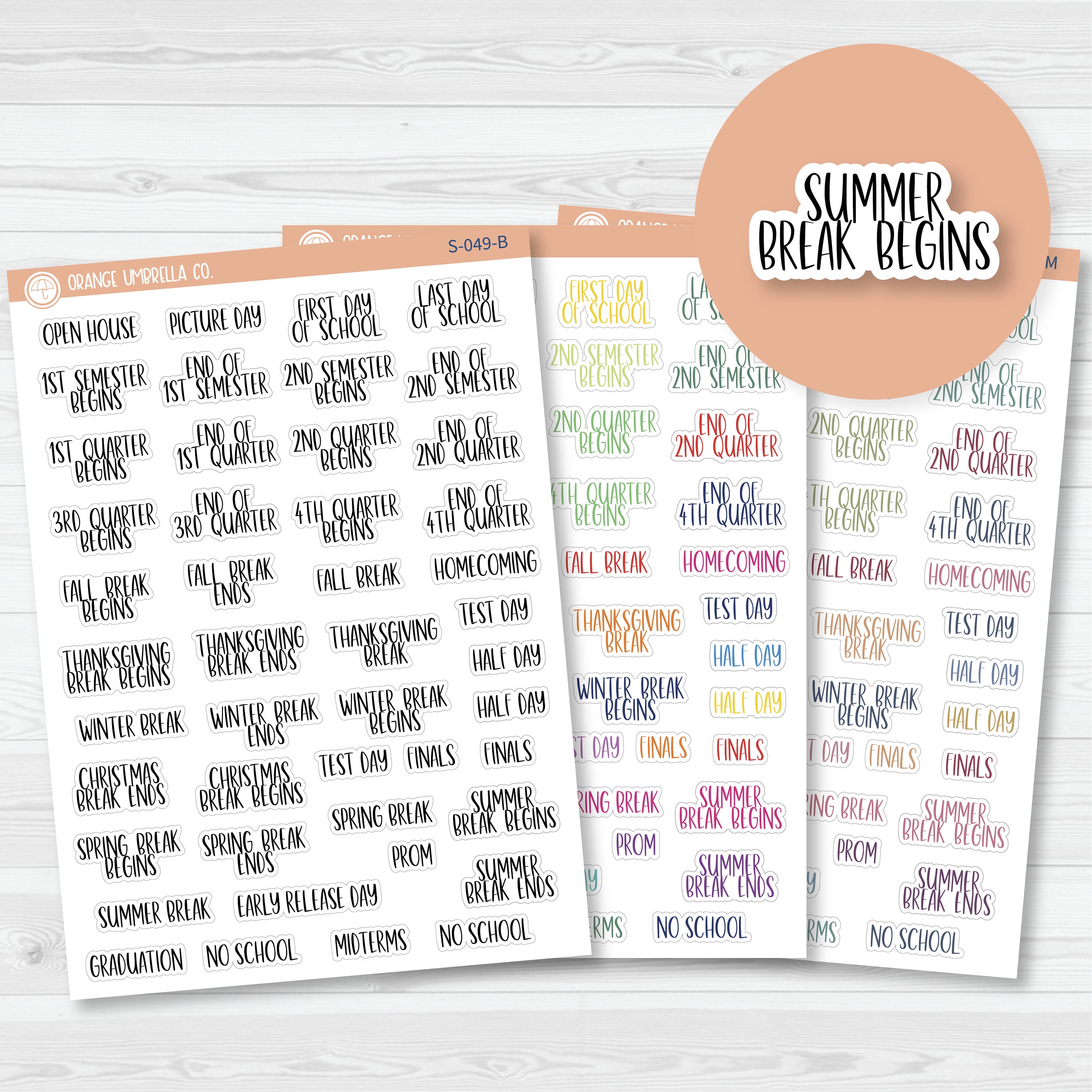 School Related Holiday Script Planner Stickers | F13 | S-049