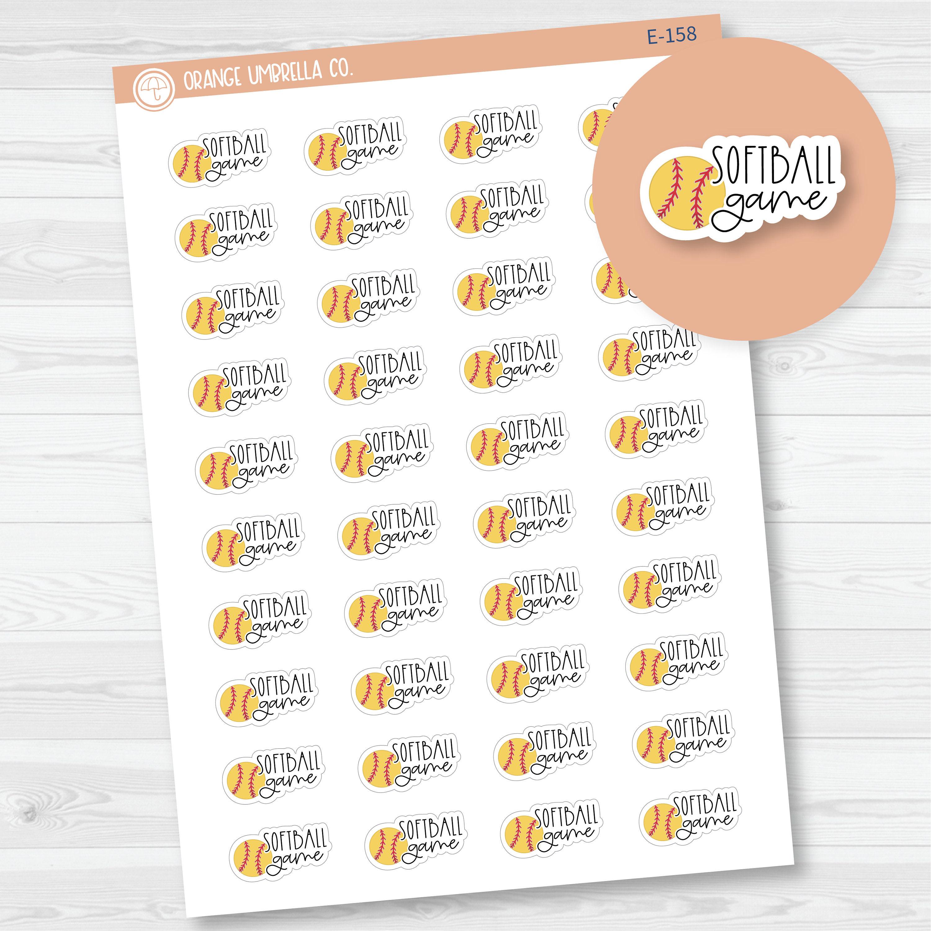 Softball Script Softball Game Icon Script Planner Stickers | FC12 | E-158 - Etsy