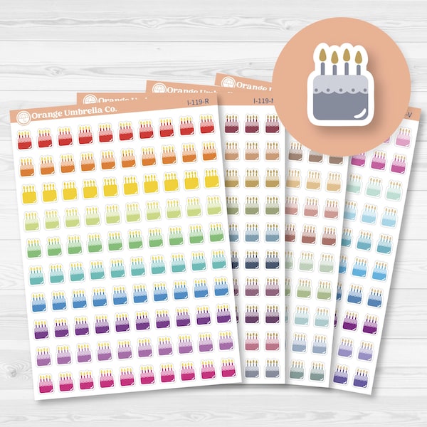 Birthday Cake Icon Planner Stickers | I-119