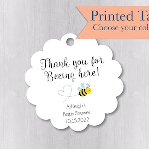 Thank you for beeing here, Baby Shower Tags, Baby Sprinkle Tags, personalized shower tags (SC-643-2)