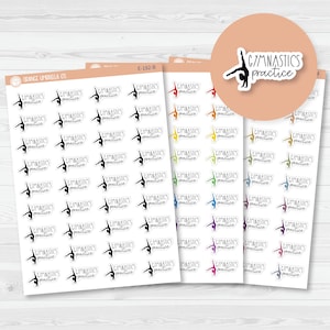 Gymnastics Practice Icon Script Planner Stickers | FC12 | E-182