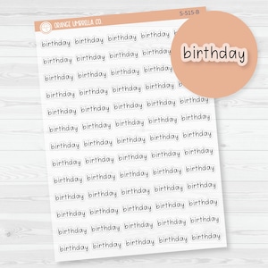 Birthday Julie's Plans Script Planner Stickers and Labels | JF Clear Matte | S-515-BCM