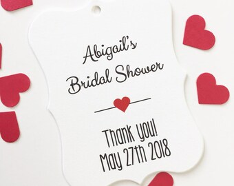 Bridal Shower Favor Tags, Customized Shower Tags, Bridal or Baby Shower Favor Tags  (EC-006)
