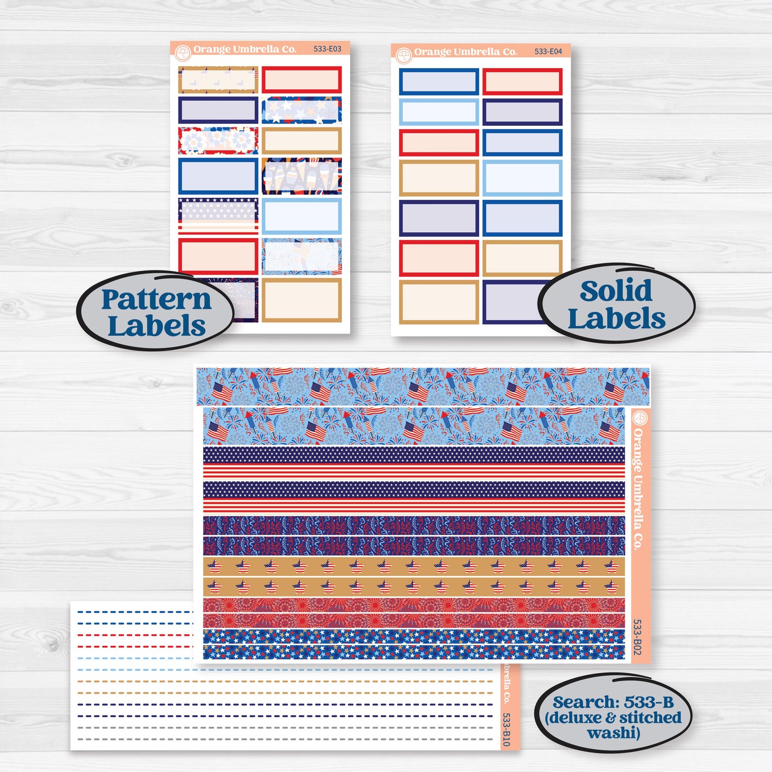 Fourth of July | Hobonichi Cousin Weekly + Daily Planner Kit Stickers ...
