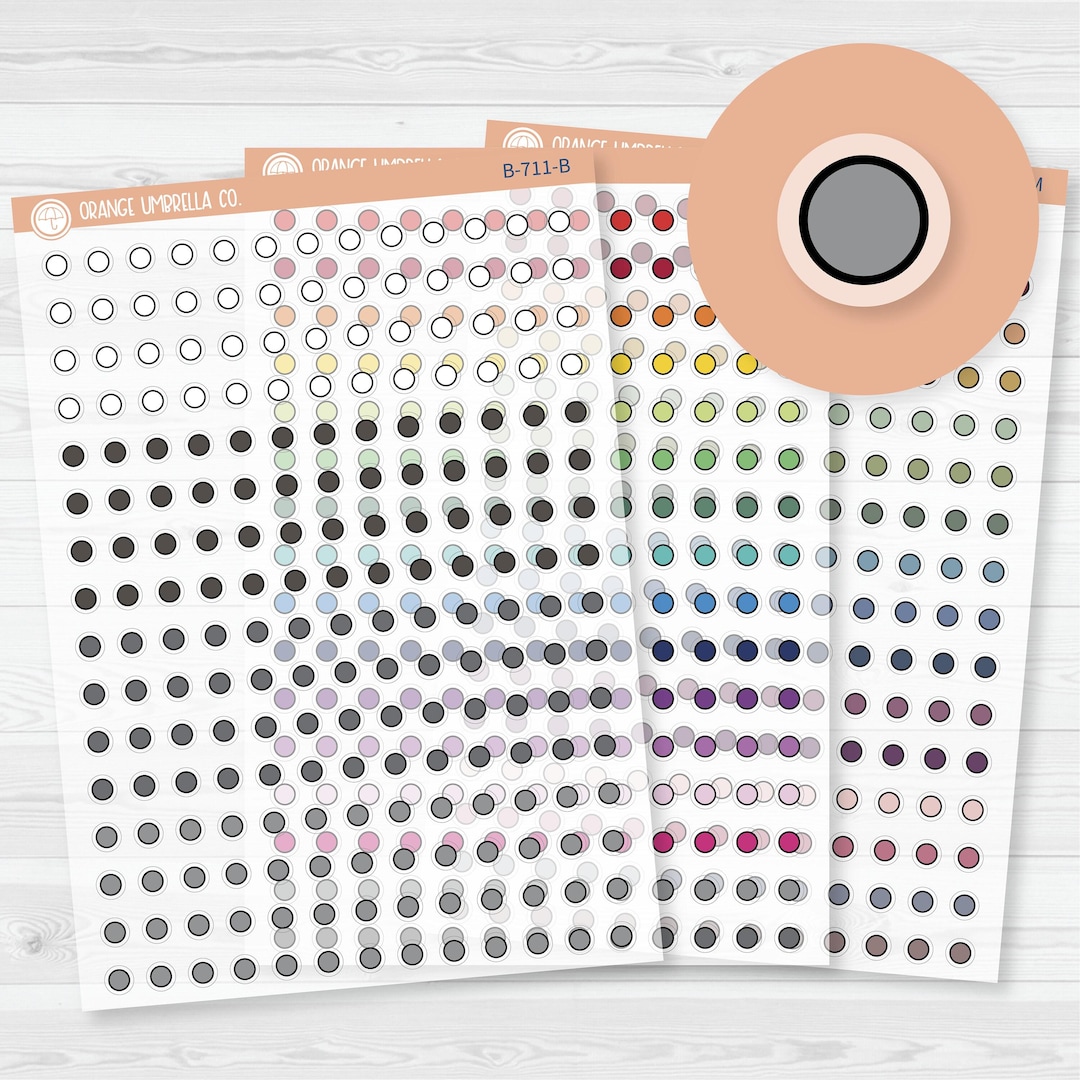 Tiny Circle Planner Stickers From Kits | Clear Matte | B-711-CM - Etsy