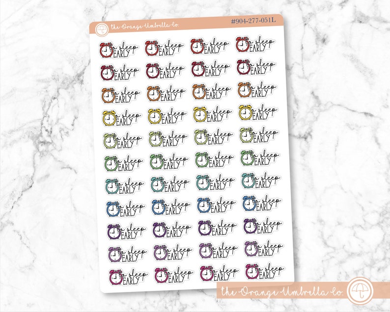 To Sleep Early Icon Script Planner Stickers FC11 E-146 / 904-277 Rainbow