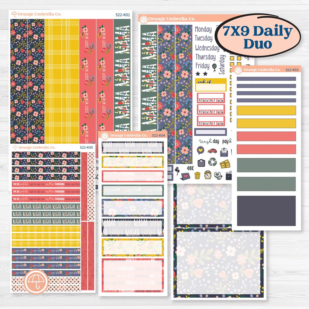 Mother’s Day | 7x9 Erin Condren Daily Duo Planner Kit Stickers | Best ...