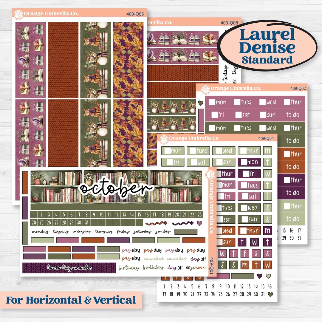 Autumn Reading Kit | Laurel Denise Large Nancy & Anne Planner Stickers ...