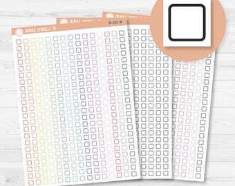 Checkbox - Individual Single Color Coding Planner Stickers | Square | B-101