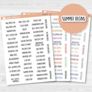 US Holiday - Mini Script Planner Stickers | F13 | S-028