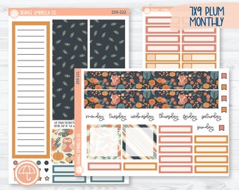 7x9 Plum Monthly Planner Kit Stickers | Feisty Fox 259-221