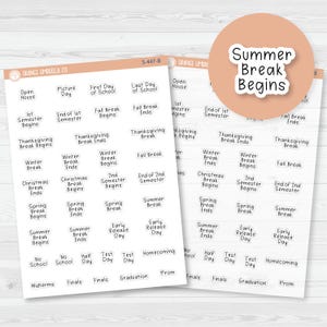 School Related Holiday - Mini Script Planner Stickers | JF | S-447-B
