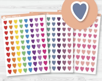 Tiny Hearts Icon Planner Stickers, Icon Tiny Hearts Labels, Color Print Planning Stickers (I-319)