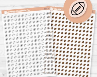 Micro Football Icon Stickers | Tiny Planner Sports Stickers | Clear Matte | I-177-CM