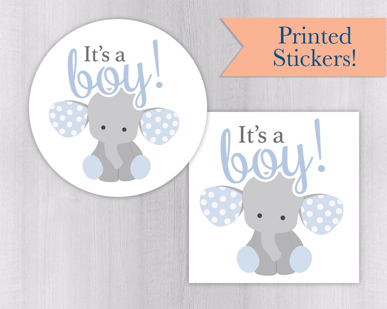 It's a Boy Elephant Stickers Envelope Seals Baby Etsy