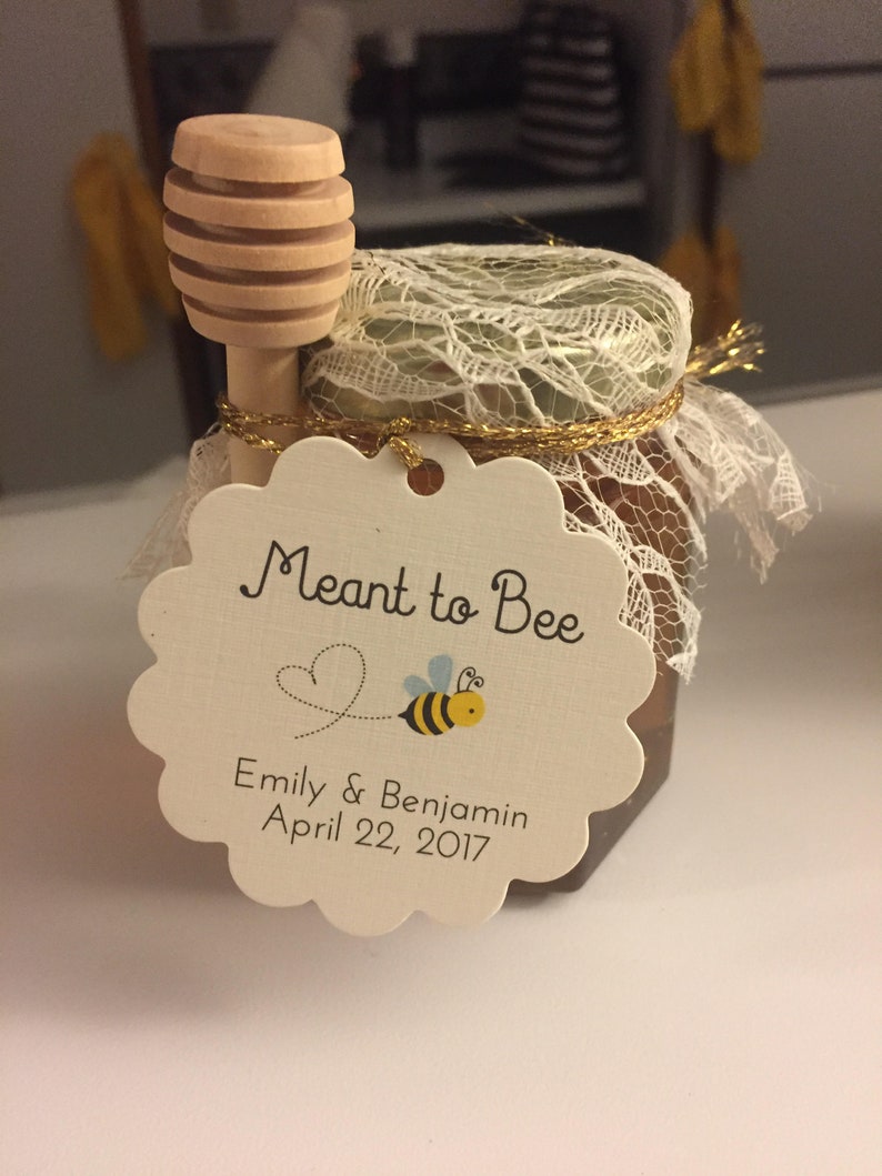 Honey Tags, Meant to Bee Favor Tags, Honey Wedding Tags, Custom Favor Tags