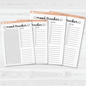Mood Tracker In Pixels | January start or July Start Full Page Dashboard |  A5 & 7x9 Size Deco Planner Stickers | C-386-387
