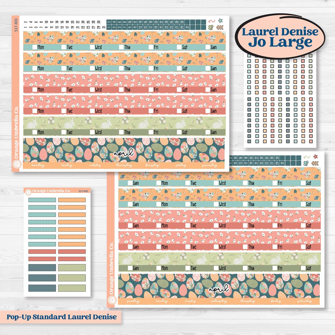 Easter Spring Kit | Laurel Denise Jo Large Planner Stickers | Easter ...